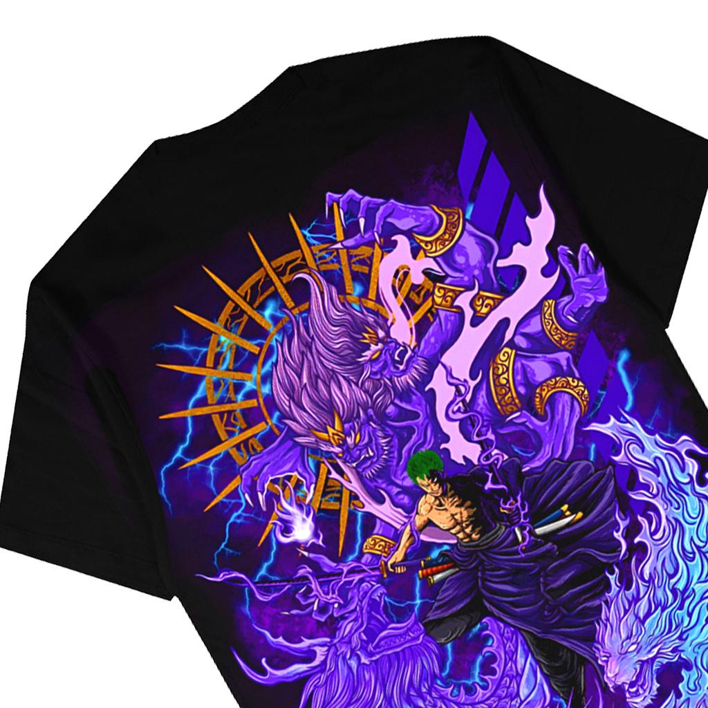 ZORO ONE PIECE Pánské Dámské Harajuku Retro Anime Letní Tričko Krátký Rukáv Nadměrné Ležérní Volné Fitness Pohodlné Y2k Top