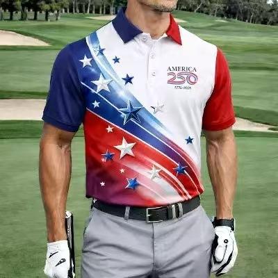 2026 Independent Station Summer Men's Casual Lapel POLO Shirt 3D Digital Printing Men's Outdoor POLO Shirt