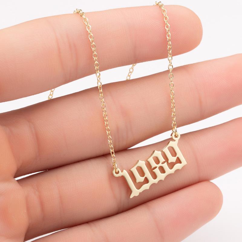 2025 Stainless Steel Year Necklace – Birthday Pendant, Bestie Gift, Versatile Slimming Chain