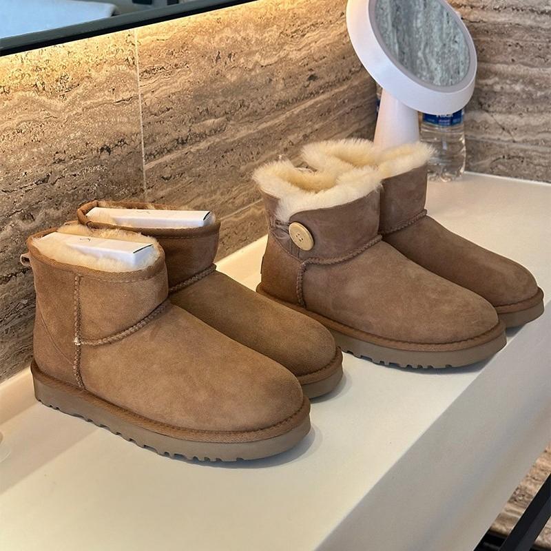 Women's large size soft sole heightening warm fur one winter non-slip snow boots plush lining outdoor sports cotton boots