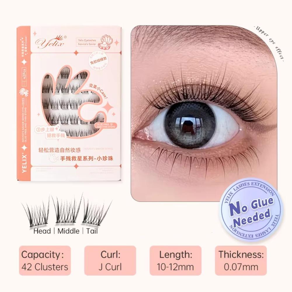 

Self-adhesive DIY Clusters Eyelashes Eyelash Extension Cat Eye Lashes Natural NO Glue Lashes 04