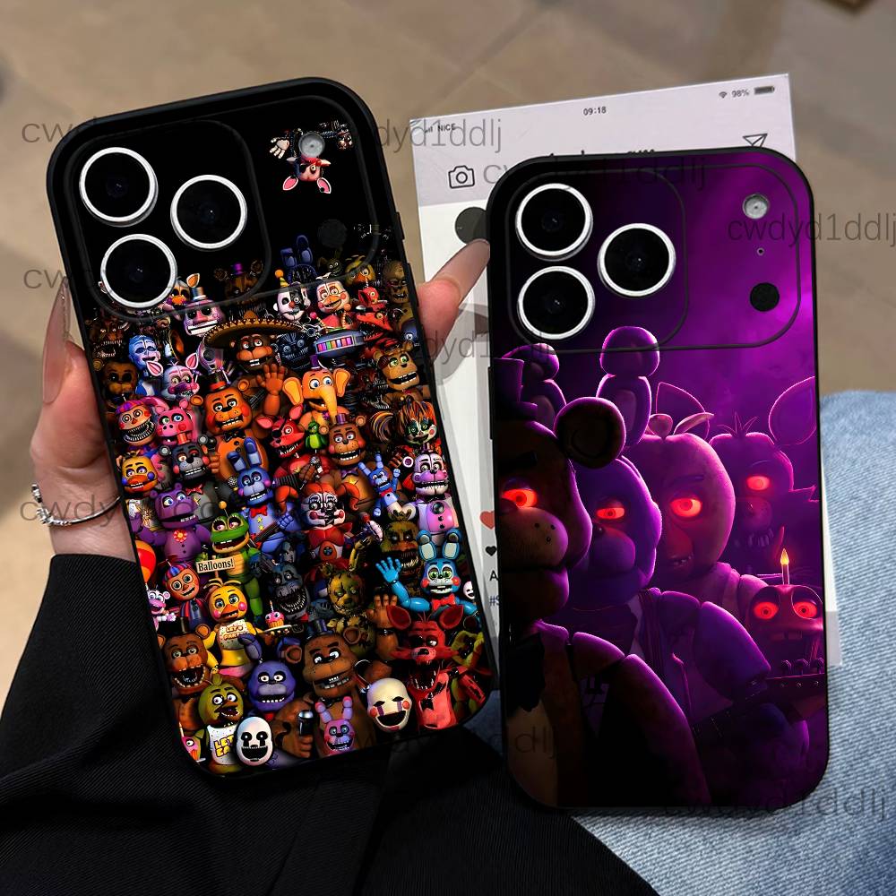 Fnaf Five-nights-At-Freddys Für iPhone 17,16,15,11,12,14,13 Pro Max Mini XS,XR,7 Plus 16E Air Soft Schwarzes staubdichtes Handyhülle