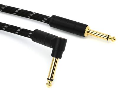 Shielded Cable Deluxe Series Instrument Black Tweed 08 Cable, Straight/Angle, 25',