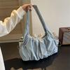 Casual  Shoulder Bag for Women with Zipper Soft Interior Compartment Monochromatic Stitching Line High Quality