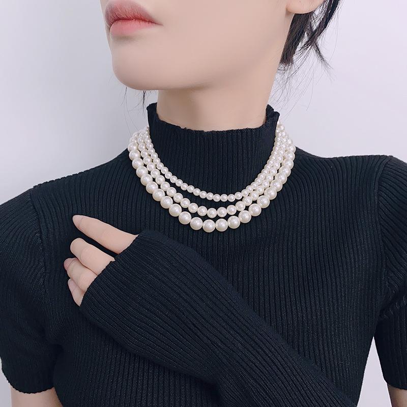 Pärlkedja med imiterade pärlor Kristallpärlor Elegant Feminin Glans Varmt Smycke