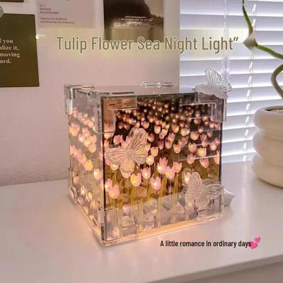 Tulpen Nachtlicht DIY Kit - Rubik's Würfel Blumenschmuck für Mädchengeburtstag