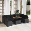 Garden Sofa Set with Cushions 10 pcs Black