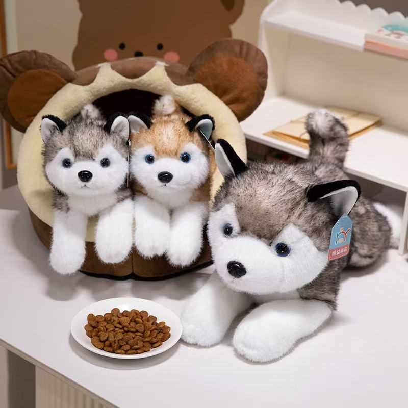 Nice 1pc 30/40/50cm Simulation Cute Husky Doll Plush Toy Handmade Cartoon Anime Pillow Cushion Decoration Children's Birthday