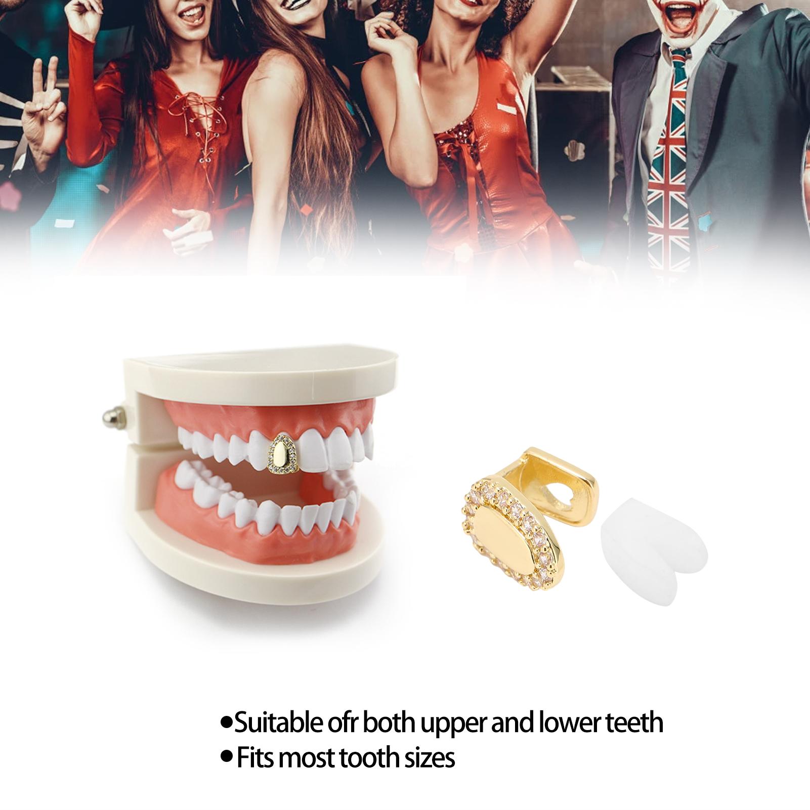 Shining Single Hip Hop False Tooth Halloween Festival Hip Hop Tooth Decoration for Men Women