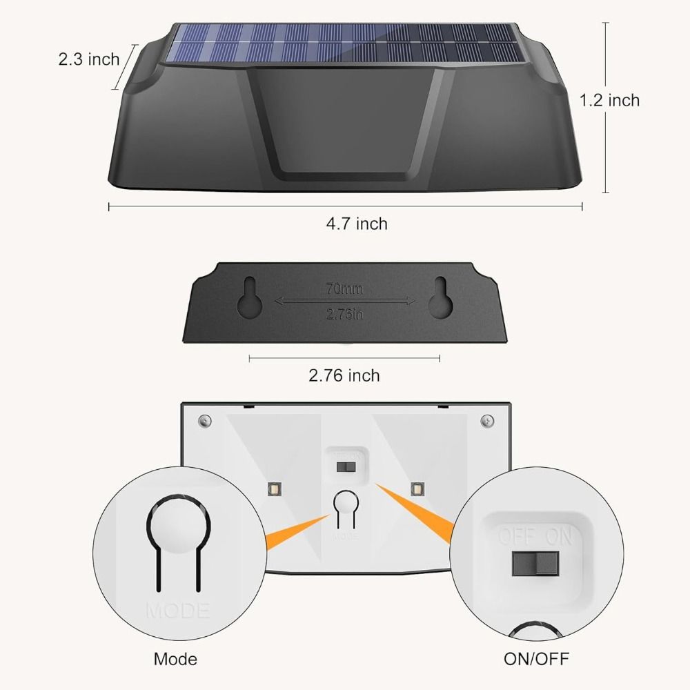 Waterproof Solar Powered Wall Lights IP Waterproof Decorative Solar Outdoor Wall Lamp Rustproof Ambient Lighting