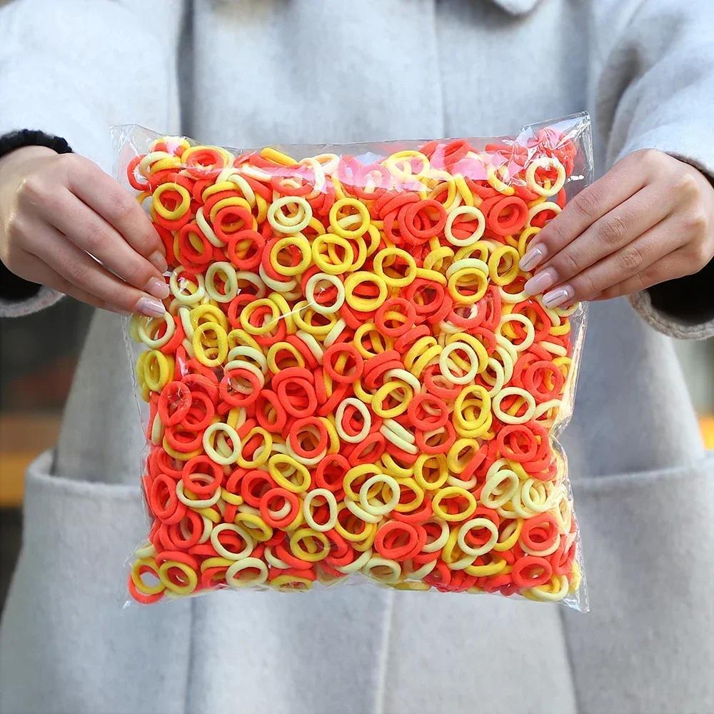 100/200 Pezzi Elastici Colorati in Nylon per Capelli da Donna e Ragazza, Elastici per Coda di Cavallo, Piccolo Elastico per Capelli, Elastici di Gomma, Scrunchie, Accessori per Capelli