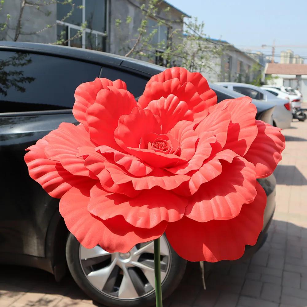 DIA 80CM Große Künstliche Pfingstrose Schaufenster Bühne Event Dekoration Blume Hochzeit Hintergrund Dekoration PE Pfingstrosen Blume
