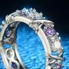 Ring Shiny Crossed Ladies Crossover Two-tone Zircons Ring Party Supply