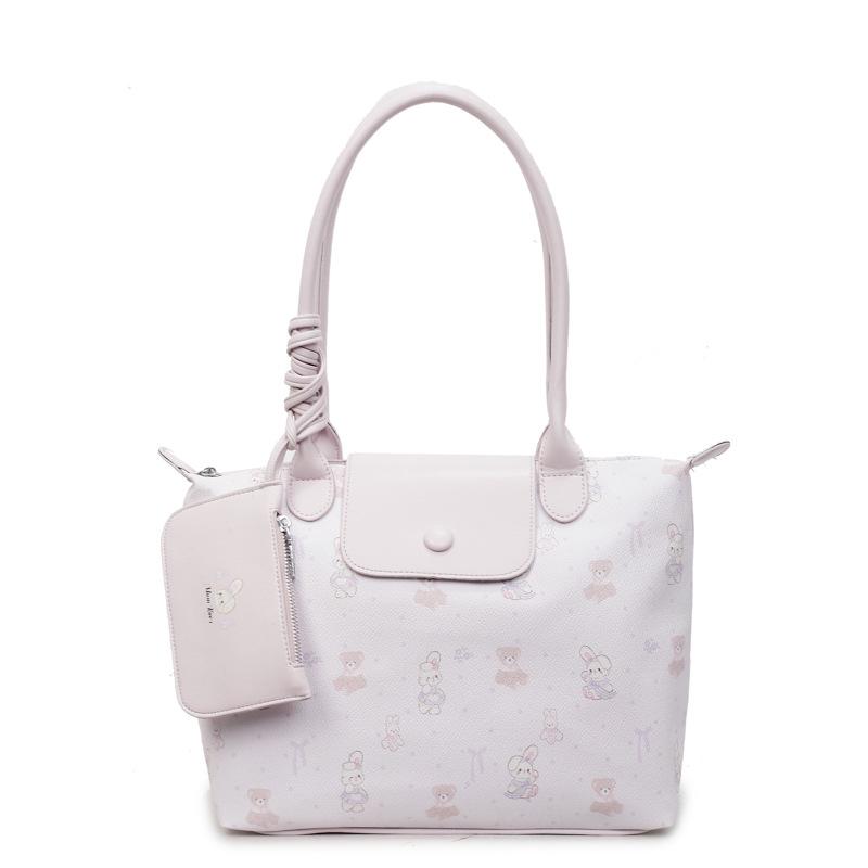 Retro commuter large-capacity bag women's 2025 new niche design shoulder bag sweet and cute printed tote bag