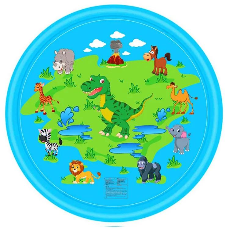 Kids Pet Water Play Mat Inflatable Splash Pad Thickened PVC Outdoor Bath Pool For Toddlers Dogs Cats Summer Cooling Fun Toy