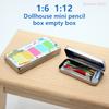 Dollhouse Stationery Pencil Case Organizer Box 1:6/1:12 Stationery Box Pencil Box Model Accessories Kid Pretend Toys