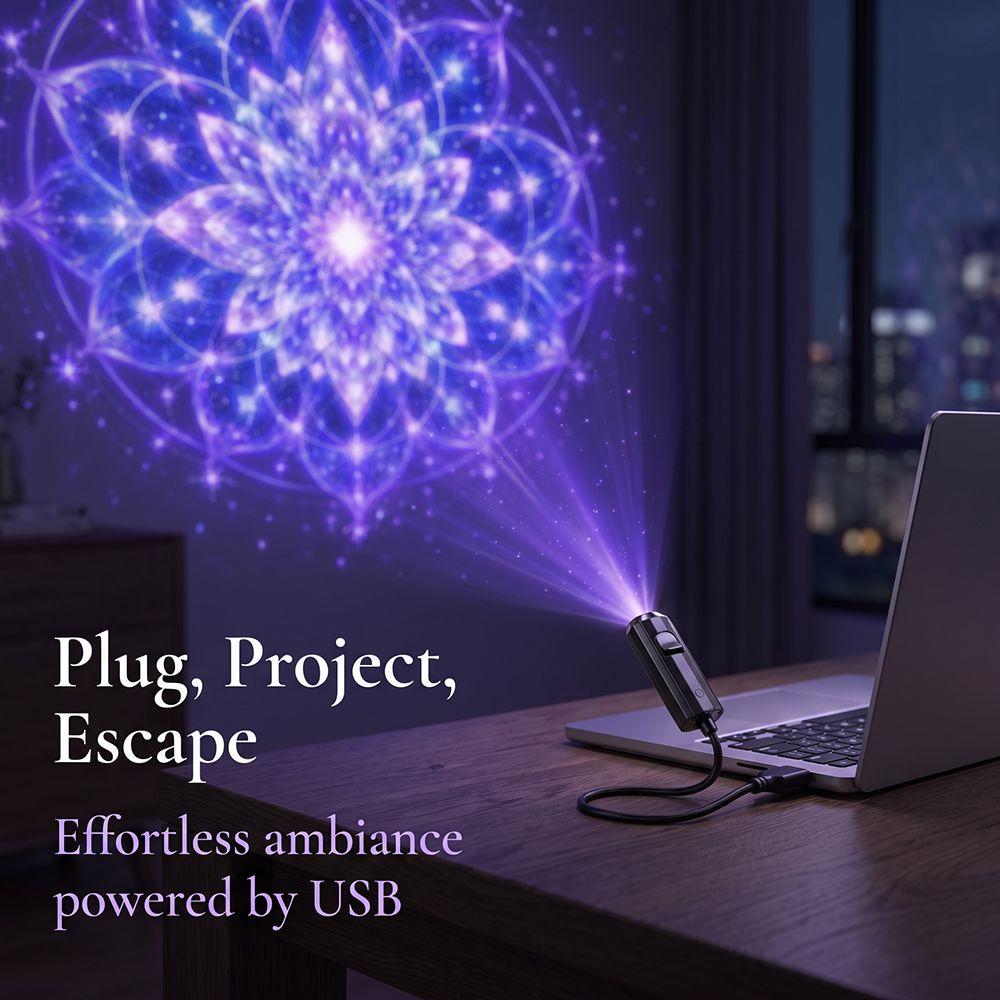 161 Degree Rotating Dreamy Starry Sky Projector USB Powered Flexible Neck USB Plug Projection Lamp Interchangeable Slides