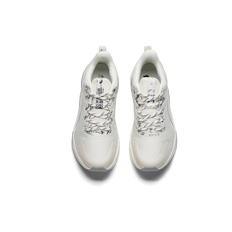 Anta Comfortable Cushioning Lightweight Abrasion Resistant Slip Resistant Low Top Running Shoes Men's White Silver Gray 112145523-5