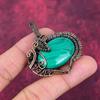 Malachite Gemstone Pendant Copper Wire Wrapped Pendant Handmade Antique Jewelry