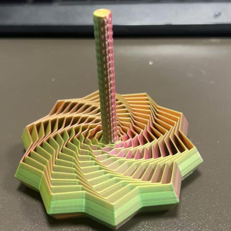 Decagonal Carrot Tower Fidget Spinner with Handle for Stress Relief - Children's Toy