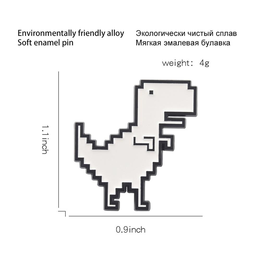 Spilla Creativa Retro Animale Dinosauro Smalto Pixel Geometrico T-rex Spille Lega Distintivo Moda Per Gioielli Regali