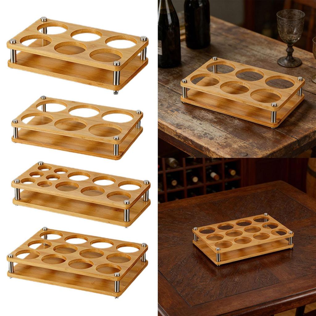 Tasting Serving Tray, Wine Drinks Cup Storage Carrier, Shot Glass Holder for Bar Kitchen Cabinet Restaurant