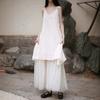 Summer Cotton Hem Yarn Pendulum Suspender Skirt Travel Dress Pure Cotton White Dress