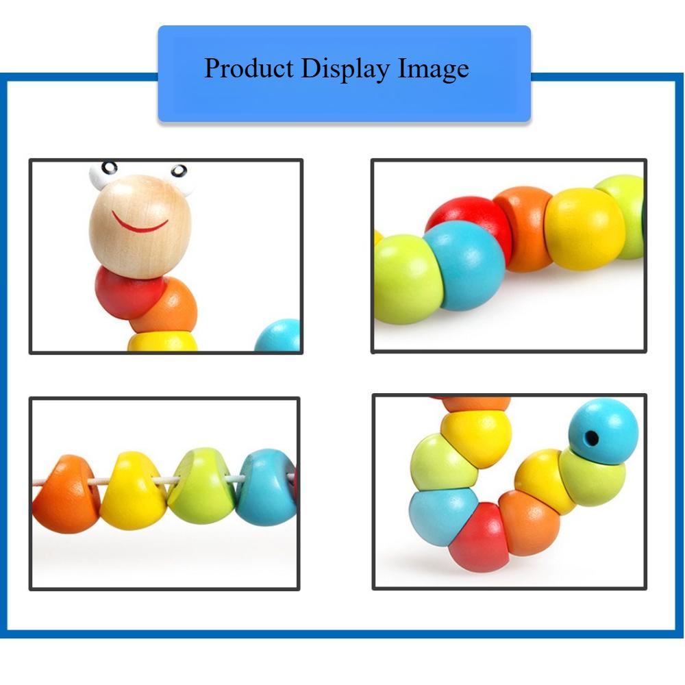 Kids 8-Note Xylophone Lacing Clock Rainbow Tower Four Sets Column Shape Board Worm Twist Baby Educational Toy MHWJ-003
