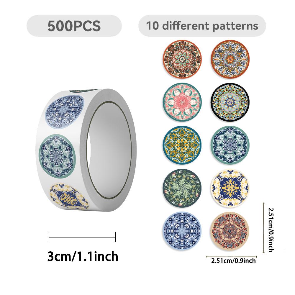 

500pcs/1 lot Retro Pattern Cartoon Series Roll Stickers DIY Waterproof PVC Decorative Phone Case Water Cup Stickers