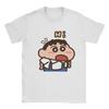 Kawaii Crayon Shinchan Blushing Tshirts Unisex Round Neck Short Sleeve Top Tee Cotton Summer Clothing