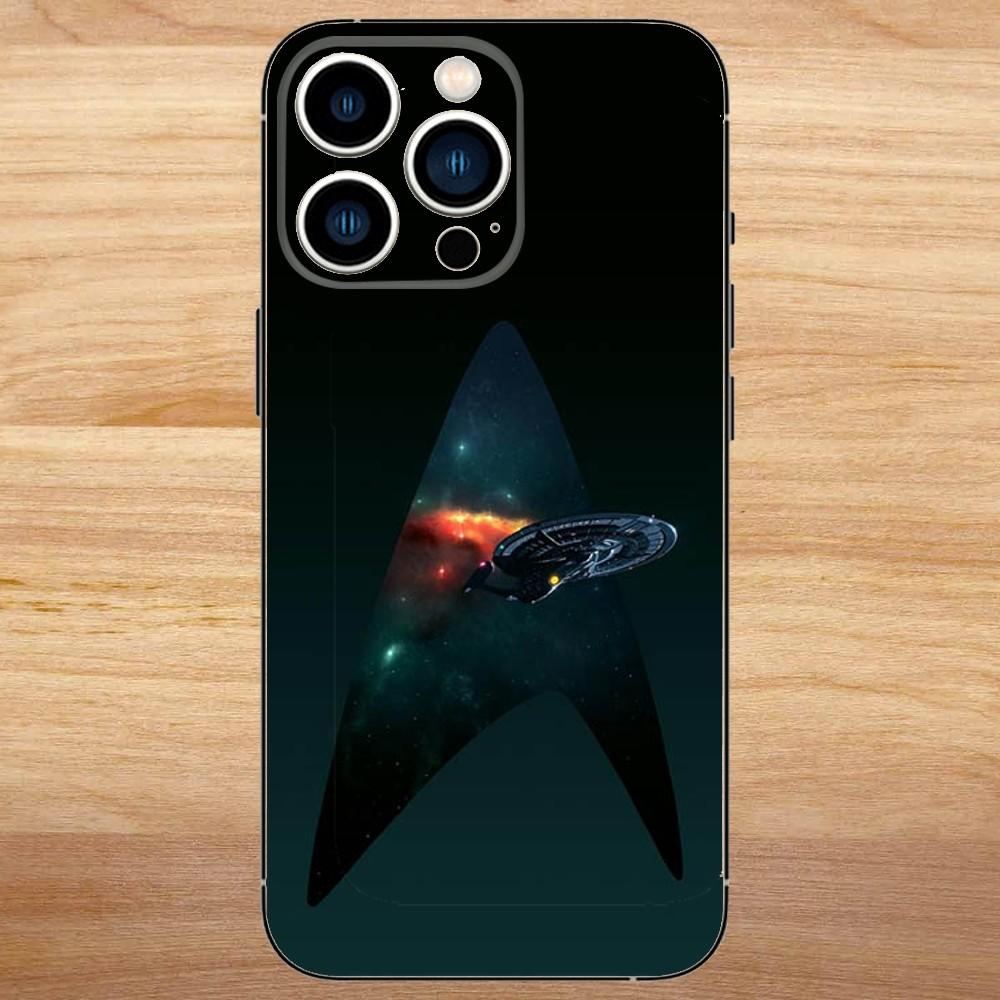 Custodia per Telefono Star Trek Ships Per iPhone 16,15,14,13,12,11,Pro,Max,Plus,Mini,X,XS,XR,8,7,6,S,Plus,SE Custodia Nera Morbida