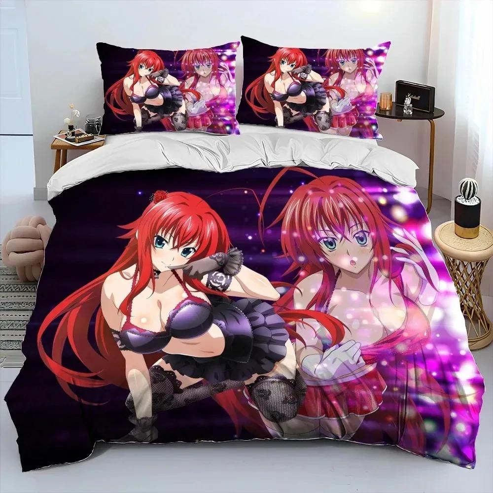 Sexy Girl High School DxD Anime Comforter Bedding SetDuvet Cover Bed Set Quilt Cover Pillowcaseking Queen Size Bedding Set Kid