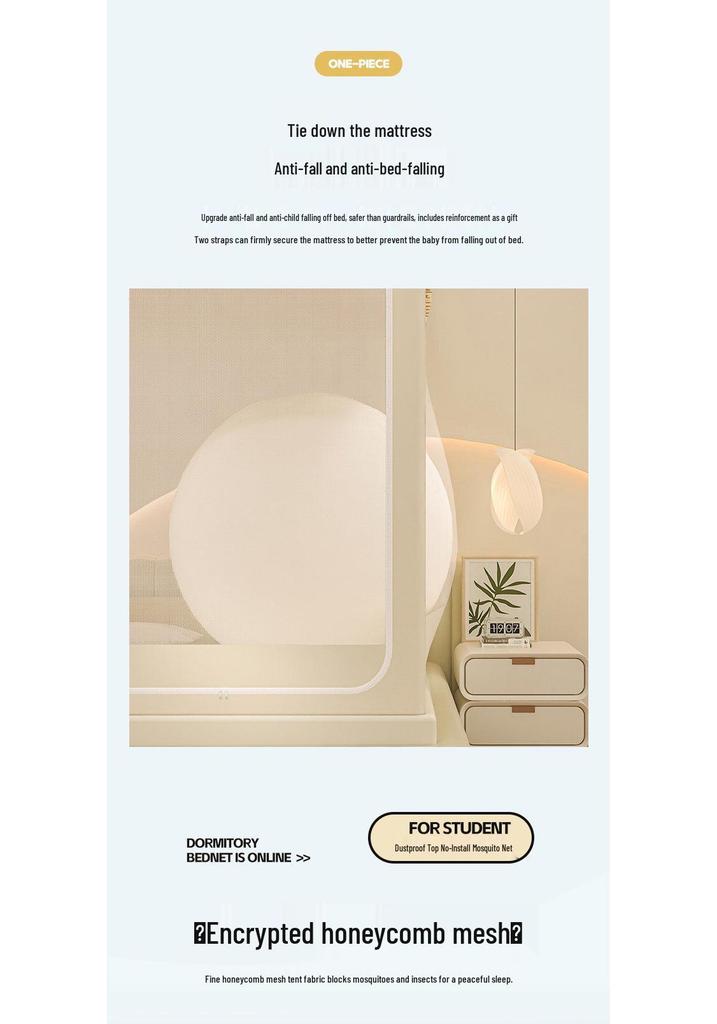 2025 Integrated Anti-Fall Mosquito Net for Home & Baby, No-Installation Full Coverage