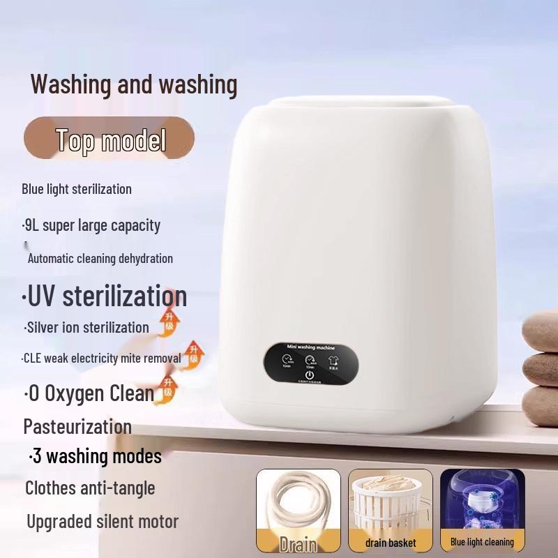 Kompakte vollautomatische Mini-Waschmaschine & Trockner für Unterwäsche und Intimwäsche - Hochtemperaturwäsche, perfekt für Socken