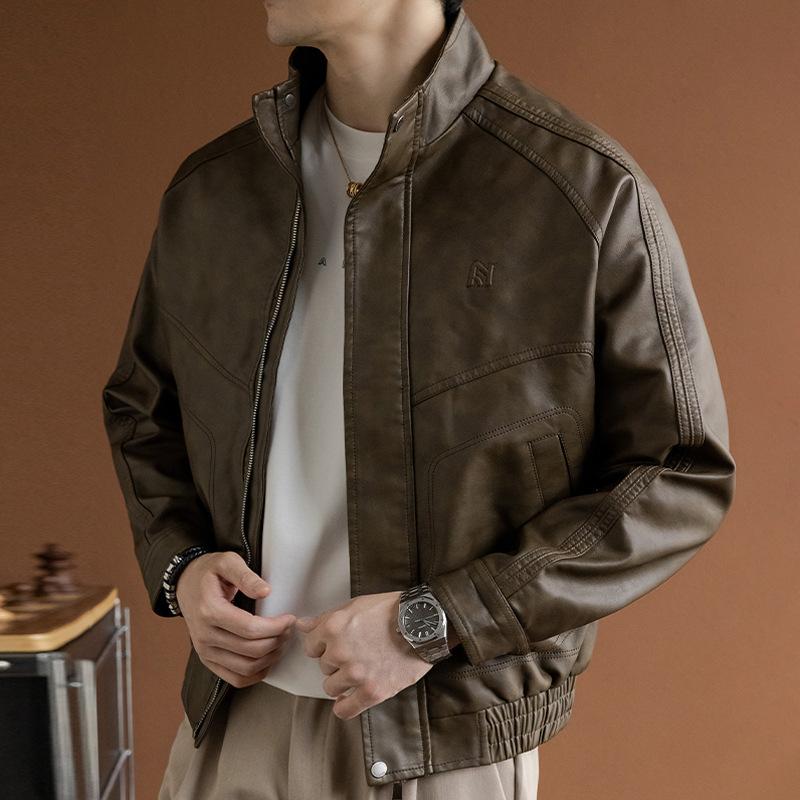 Oversized Men's PU Cool Casual Fashion Jacket Leather Jacket