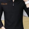 Vår Høst Skjorte Herre Langermet Halv Glidelås Slim Fit Stand Krage Pure Farge Mid Length Pullover Daglig slitasje Business Office Topp