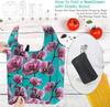 Bolsas de compras reutilizables, bolsas de comestibles plegables con bolsa de transporte con cremallera