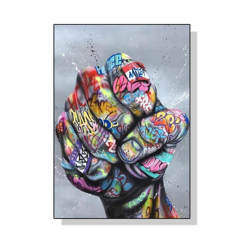 Street Graffiti Gesten Poster Leinwand Malerei Abstrakt Pop Wandgemälde für Wohnzimmer Schlafzimmer Dekoration Haus cuadros