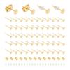 304 Stainless Steel Stur Earring Findings, Stainless Steel Ear Nuts & Plastic Ear Nuts, Golden, 4~12x4~4.5x3~4mm, Hole: 0.8~1mm