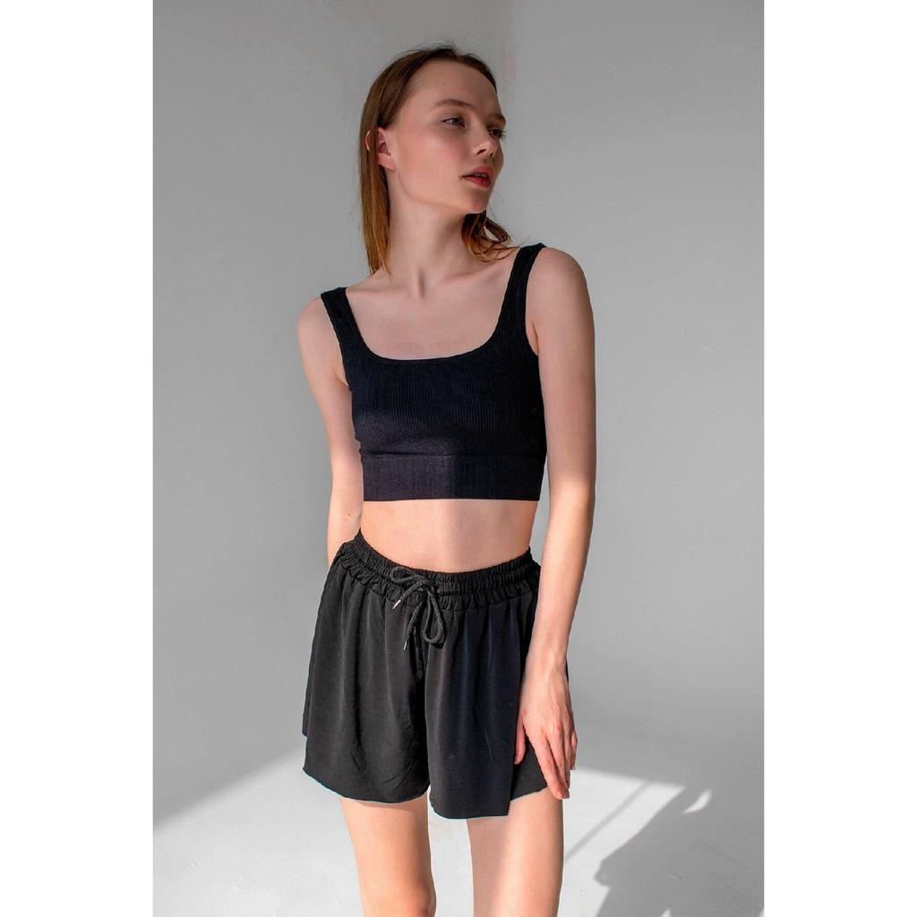 Black Loose-fit Tights Sports Shorts