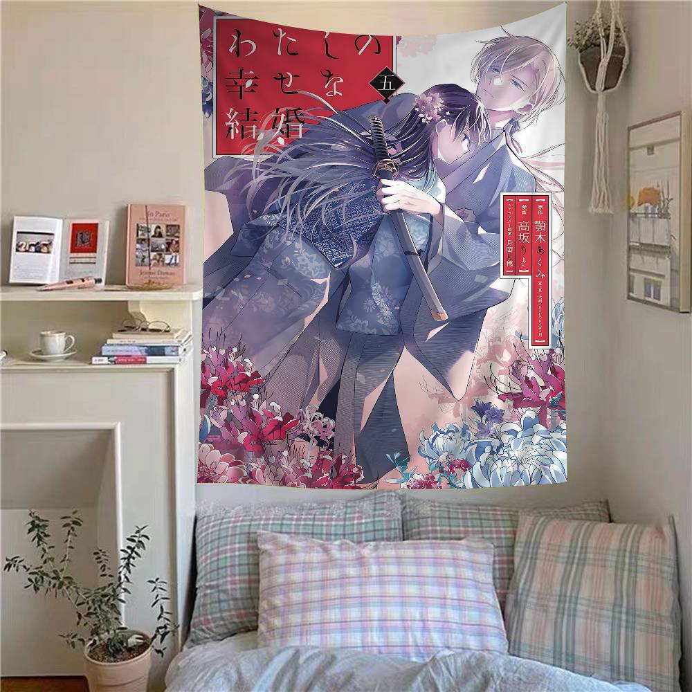 

Anime My Happy Marriage Hanging Bohemian Tapestry Bohemian Wall Tapestries Mandala Cheap Hippie Wall Hanging 74x94cm(29x37in)