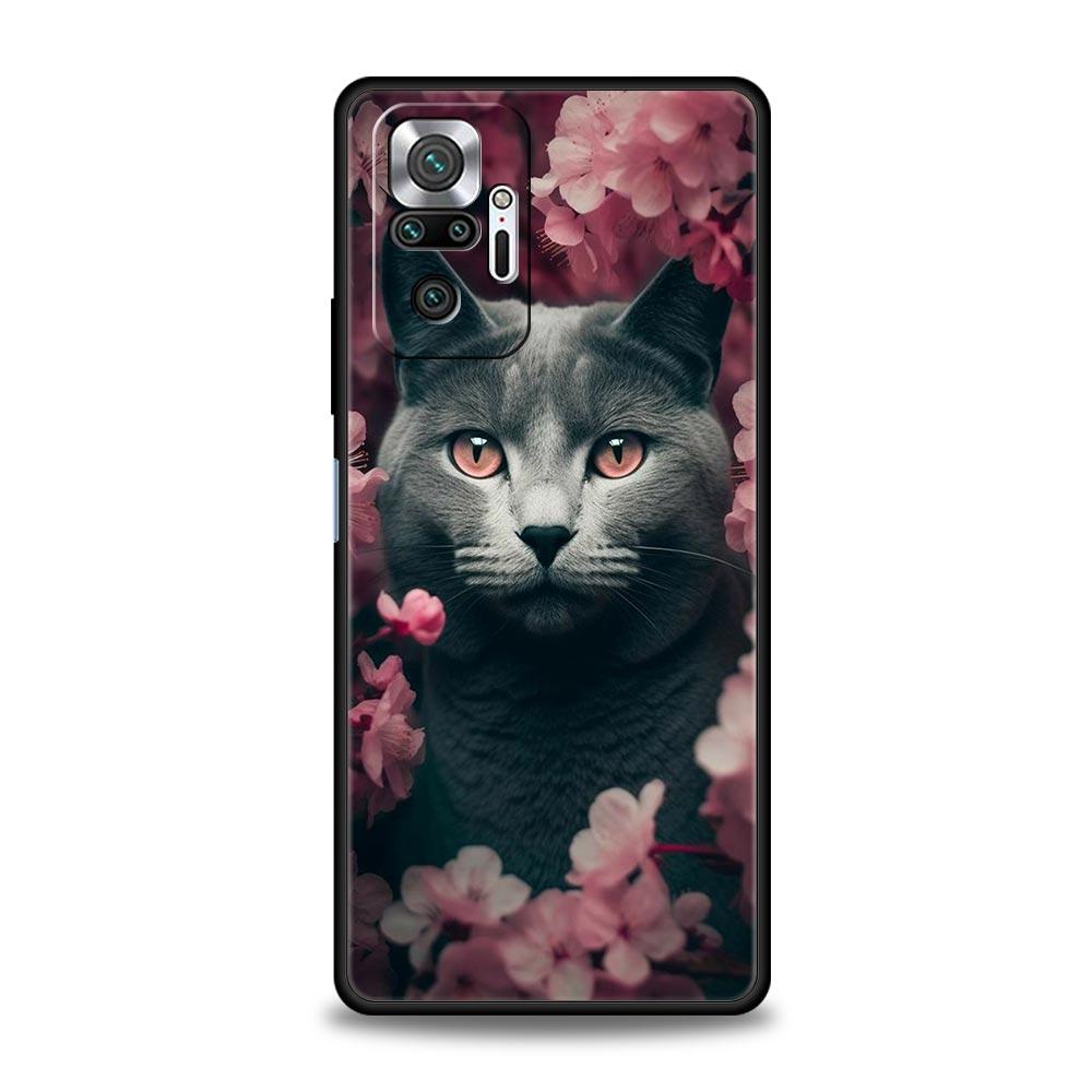 Cute Detection Cat Phone Case For Xiaomi Redmi Note 14 13 5G 10 11 12 Pro Plus 4G 14C 13C 12C 10C Black Cover