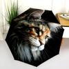 Black Kitten Pattern, Automatic Folding Umbrella, Portable and Foldable Design, 8 Ribs, a Christmas or Birthday Gift.