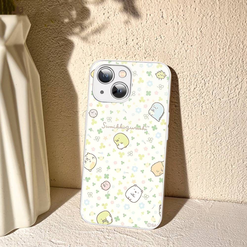 Cartoon S-sumikko Gurashi Tempered Glass For Iphone 14 13 12 11 Pro Mini XS MAX 14Plus X XS XR Cover