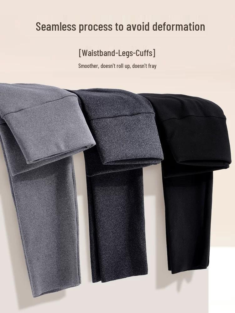 Plus Size High-Waisted Women's Pants - Warm Fleece Base Layer for Autumn and Spring