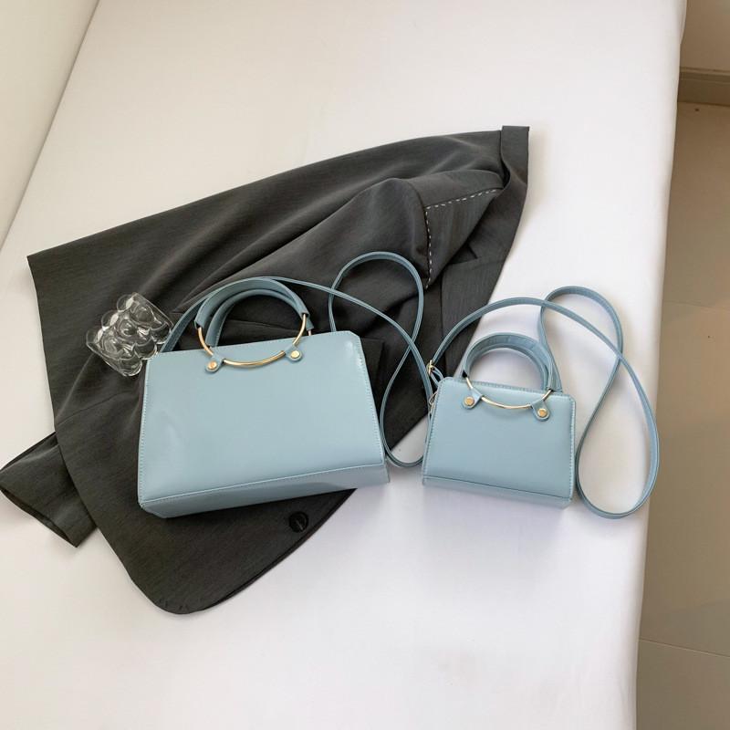 Chic Large Capacity Square Handbag For Women Stylish Versatile Shoulder Bag In Black And Blue