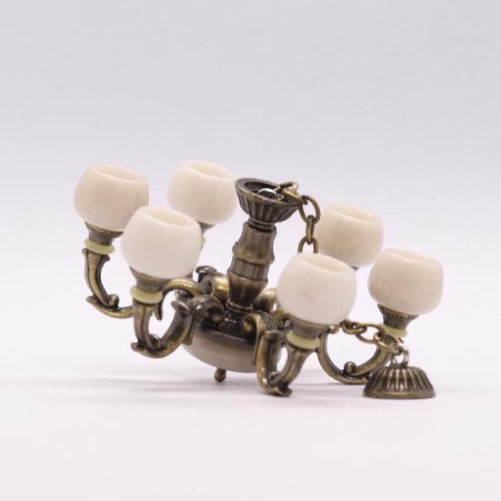 Dollhouse Mini Ceiling Lamp Exquisite Realistic Miniature Chandelier Model Toy for Dollhouse Decoration