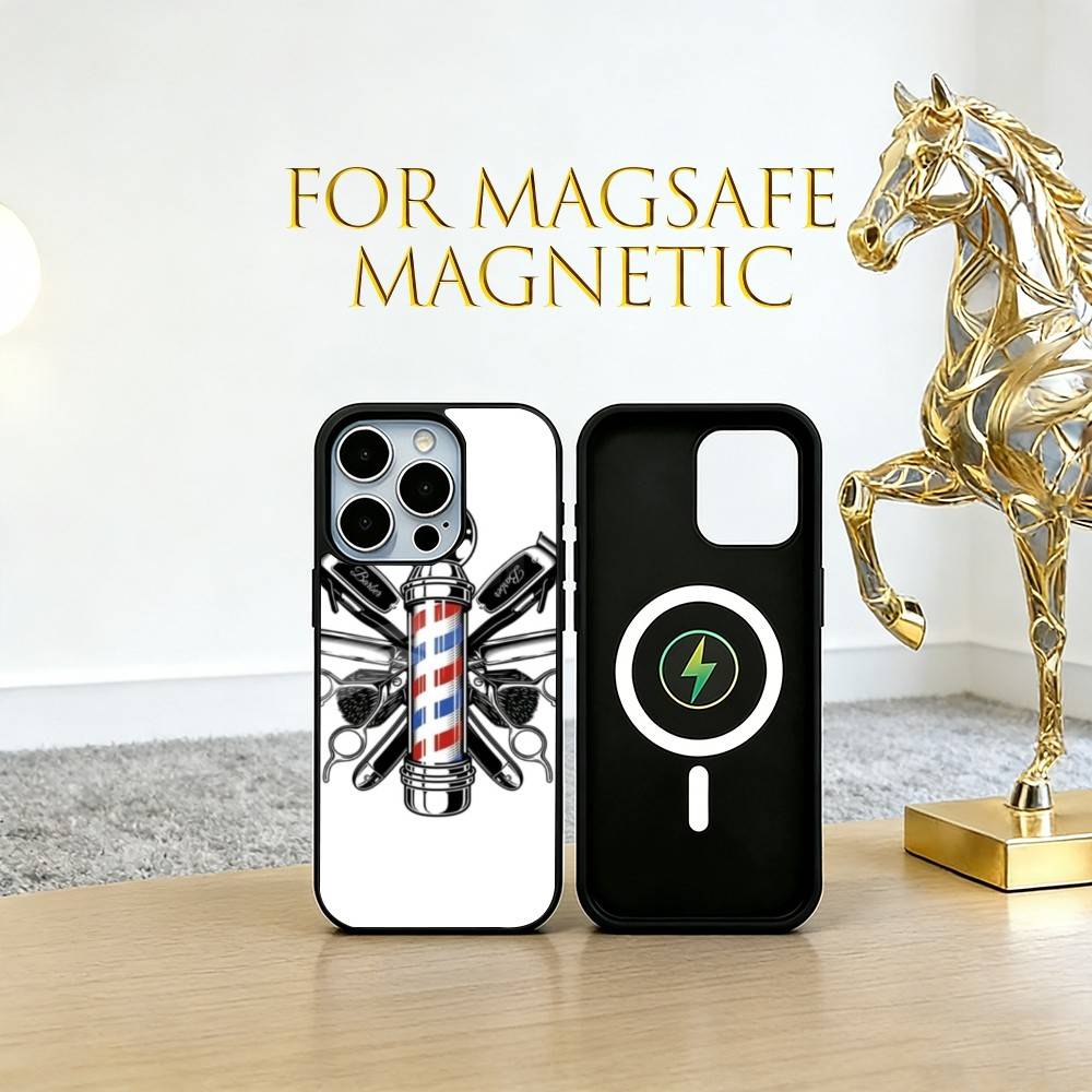 Barber Shop Hair Stylist Salon Phone Case For iPhone17,16,15,14,13,12,11 Plus,Pro Magnetic with Magsafe Wireless Charging