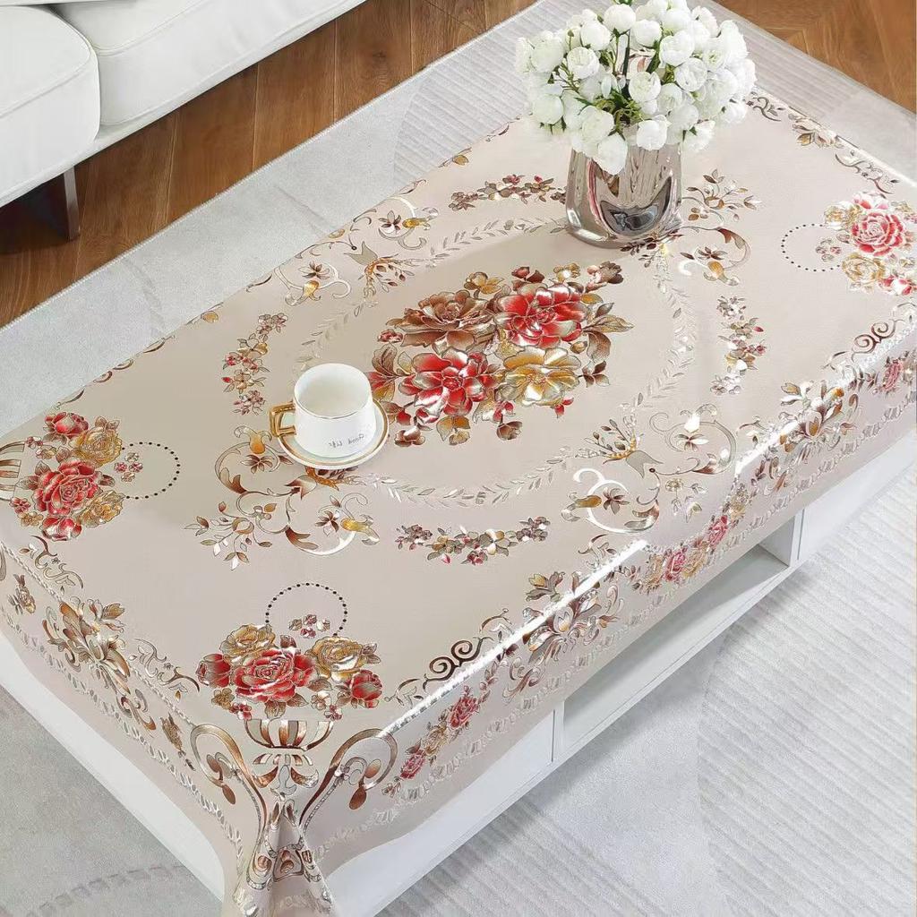 Waterproof, Oil-Proof And Anti-Scalding Coffee Table Tablecloth Leave-In Rectangular Household Living Room European Special Tablecloth Large