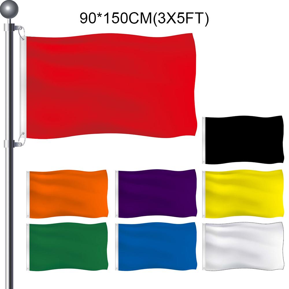 90x150cm Solid Color Flags Hanging Banner Vivid Color Fade Proof Flag Home garden Decor Flagpole not included